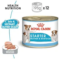 Royal Canin Starter Mousse Mother &amp; Babydog 6x195 g karma mokra - mus, dla suk w czasie ciąży, laktacji oraz szczeniąt