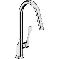 Axor Mitigeur de cuisine monocommande AXOR Citterio 250 avec douchette extractible, chrome