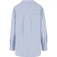 Urban Classics Oversized Striped Long Sleeve Shirt Bleu XL Femme