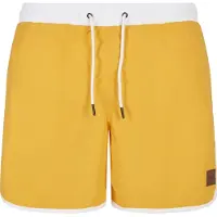 Urban Classics Shorts de bain 'Retro' jaune d'or / blanc