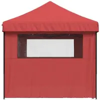 vidaXL Tente de réception pliable Pop-Up avec 4 panneaux latéraux rouge bourgogne