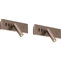 QAZQA Lot de 2 appliques murales modernes bronze foncé réglables avec USB-C incl. LED - Modric