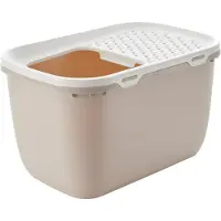 Savic Maison de toilette Hop In Giant pour chat - moka / blanc