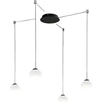 FABAS LUCE Lustre Suspension Arabella Led En Métal Et Verre Soufflé Blanc 3547-49-102