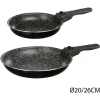 Secret De Gourmet Deux poêles en aluminium avec surface antiadhésive en pierre, 20 cm, 26 cm