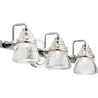 Kichler Applique de salle de bains Talland, chrome poli, 3xG9x3W, verre, dimensions : 16,3 x 55,9 x 17,5 cm, IP44,
