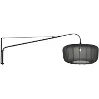 Steinhauer Lumière murale noire Vela Lino avec teinte noire Ø60cm