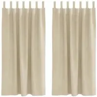 vidaXL Rideaux occultants 2 pcs Crème 140 x 175 cm Velours