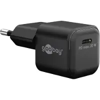 Goobay Chargeur rapide USB-C PD GaN Nano 20 W (20 W, 1 portion), Chargeur USB, Noir