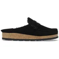 Birkenstock pour homme. 1028110 Sabots Naples Shearling (Coupe Regular) noir (46), Plat, Cuir, Aucun, Casuel