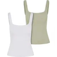 Urban Classics Tb7513a Sleeveless Top 2 Units Vert,Blanc 4XL Femme