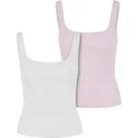Urban Classics Tb7513a Sleeveless Top 2 Units Blanc,Rose XL Femme