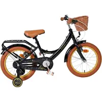 Volare Vélo Ashley 16 pouces pour filles, noir, avec deux freins à main et panier