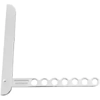 Fackelmann 61490 crochet porte, porte manteau pour porte, crochets et patères pour la maison, patère porte, patère pour salle de bain, aluminium, gris, 26 x 1,5 cm