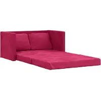 vidaXL Canapé de sol avec fonction sommeil vin rouge 122x204x55 cm velours