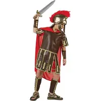 Atosa Roman Child Child Soldier Costume Rouge 7-9 Years Enfants