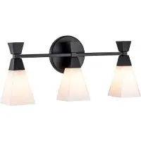 ELSTEAD Applique de salle de bain Bowtie, noir mat, 3xG9x3W, métal, dimensions : 24,8 x 57,2 x 10,2 cm, IP44, Elstead