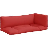 vidaXL Coussins de palette lot de 3 rouge tissu