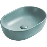 Mexen Viki lavabo à poser 48 x 35 cm, vert clair mat - 21054848