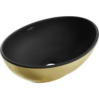 Mexen Lavabo Elza sur panneau 40 x 33 cm, noir mat/doré (21014026)