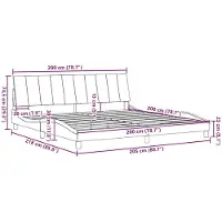 vidaXL Cadre de lit sans matelas "Hanko" gris foncé 200x200 cm Tissu