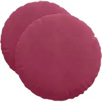vidaXL Coussins de siège 2 pcs Bordeaux Ø 40 x 13 cm Velours