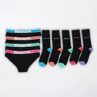 Bench lot de 4 culottes et lot de 5 chaussettes Femme Siffrala Noir