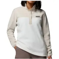Columbia Benton Springs Ii Snap Half Zip Fleece Beige,Blanc 2XL Femme