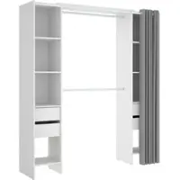 Dmora Olaf - Grande Armoire, 180x205h cm Blanc, 4 Tiroirs