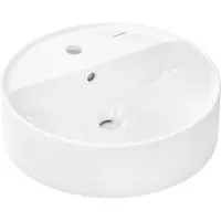 Hansgrohe Xuniva S lavabo à poser, avec trop-plein, 1 trou pour robinet, 450x450mm, blanc (450 mm, 450 mm)