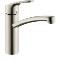 Hansgrohe Robinet de cuisine Focus M41, monocommande, 1 jet, finition en acier inoxydable