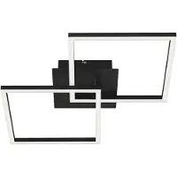 Briloner Plafonnier LED LEUCHTEN FRAME, 22 W, 2200 lm, IP20, noir, métal-plastique, intensité lumineuse variable, 62 x 36,8 x 7,3 cm