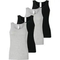 Schiesser Maillot de corps gris chiné / noir