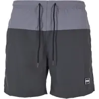 Urban Classics Shorts de bain brun foncé / gris / blanc