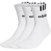 Adidas Chaussettes 3-Stripes Linear Half-Crew Cushioned Socks 3 Pairs hommes - Blanc - M
