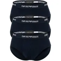Emporio Armani pour homme. EM000258_AF14132 Lot de 3 slips en tricot extensible marine (M), Homewear, Coton