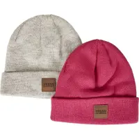 Urban Classics Bonnet marron / gris chiné / framboise