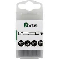 Fortis Embout 1/4' DIN3126 E6,3 Hex 6 x50mm 10pcs.FORTIS (Clé Allen)