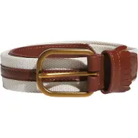 Adidas Ceinture de sport 'Golf Leather' marron / blanc