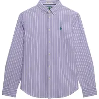 Superdry Slim Oxford Bd Long Sleeve Shirt Violet S Femme