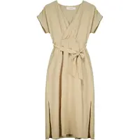 Deeluxe Teyssa Short Sleeve Long Dress Beige L Femme