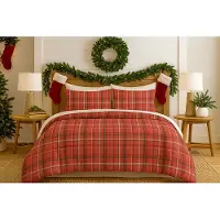 L'essentiel Maison , Madras - Rouge, ensemble housse de couette pour lit double (DE), rouge, 100 % coton, 200 x 200 cm