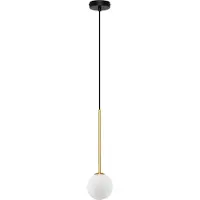 Nova Luce Savoy - lampe suspendue - Ø 11 x 163 cm - satin doré, noir mat et blanc opale