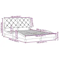 vidaXL Cadre de lit sans matelas brun foncé 140x200 cm Tissu