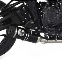 Arrow Thunder Aluminium Dark With Carbon End Cap Yamaha Mt-07 ´21-23 Homologated Muffler Argenté Homologated