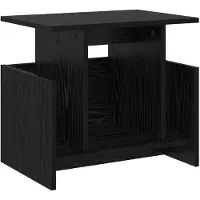 vidaXL Support TV 50 x 35 x 45 cm, noir, imitation chêne, matériau composite bois