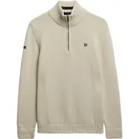 Superdry Homme Pull en Maille à Demi-zip en Coton Cream Taille: XL