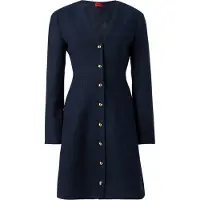 HUGO Kanegi 10276627 Long Sleeve Dress Bleu 40 Femme