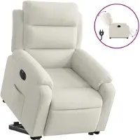 vidaXL Fauteuil relax avec releveur électrique Crème Velours