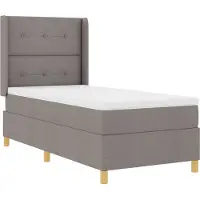 vidaXL Lit boxspring avec bandes lumineuses LED, taupe, 80 x 200 cm, tissu